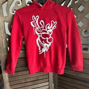 Primark Red Kids Hoodie with Reindeer Design
